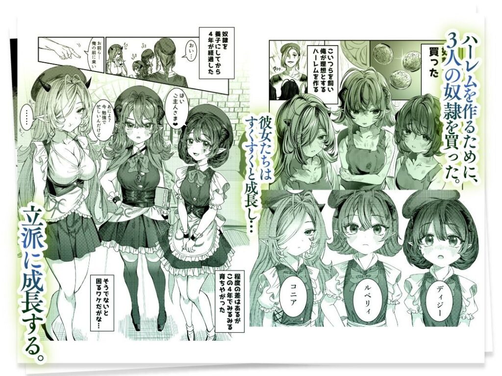 画像3【d_377375】奴◯を調教してハーレム作る〜育てた奴◯たちと純愛ハーレムHするまでの話〜