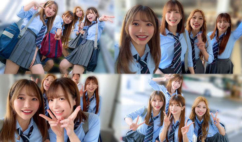 画像-かわいい笑顔で写真撮影-【DEAA-026】りお＆ひなた＆かりん＆ゆい 電影シロウト-青春-