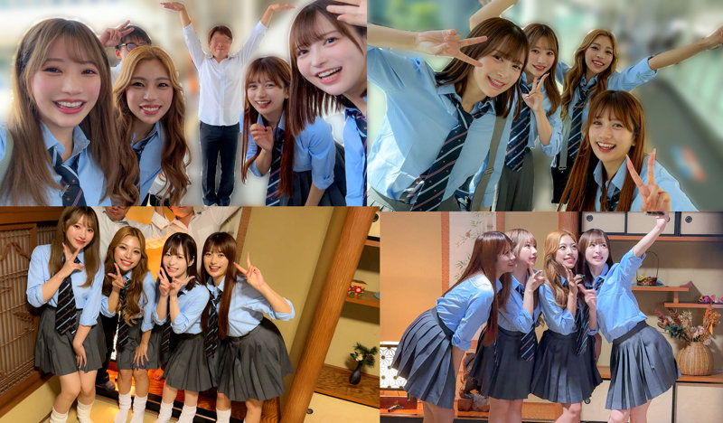 画像-旅館でもノリノリの制服女子たち-【DEAA-026】りお＆ひなた＆かりん＆ゆい 電影シロウト-青春-